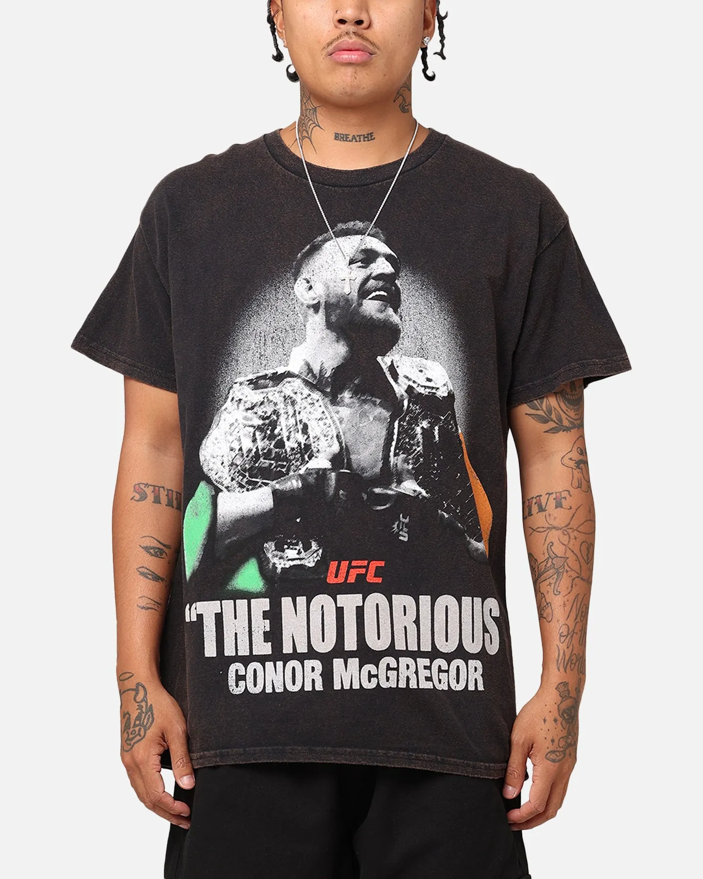 UFC By Goat Crew Conor McGregor Vintage T-Shirt Black Wash Soft and Stylish