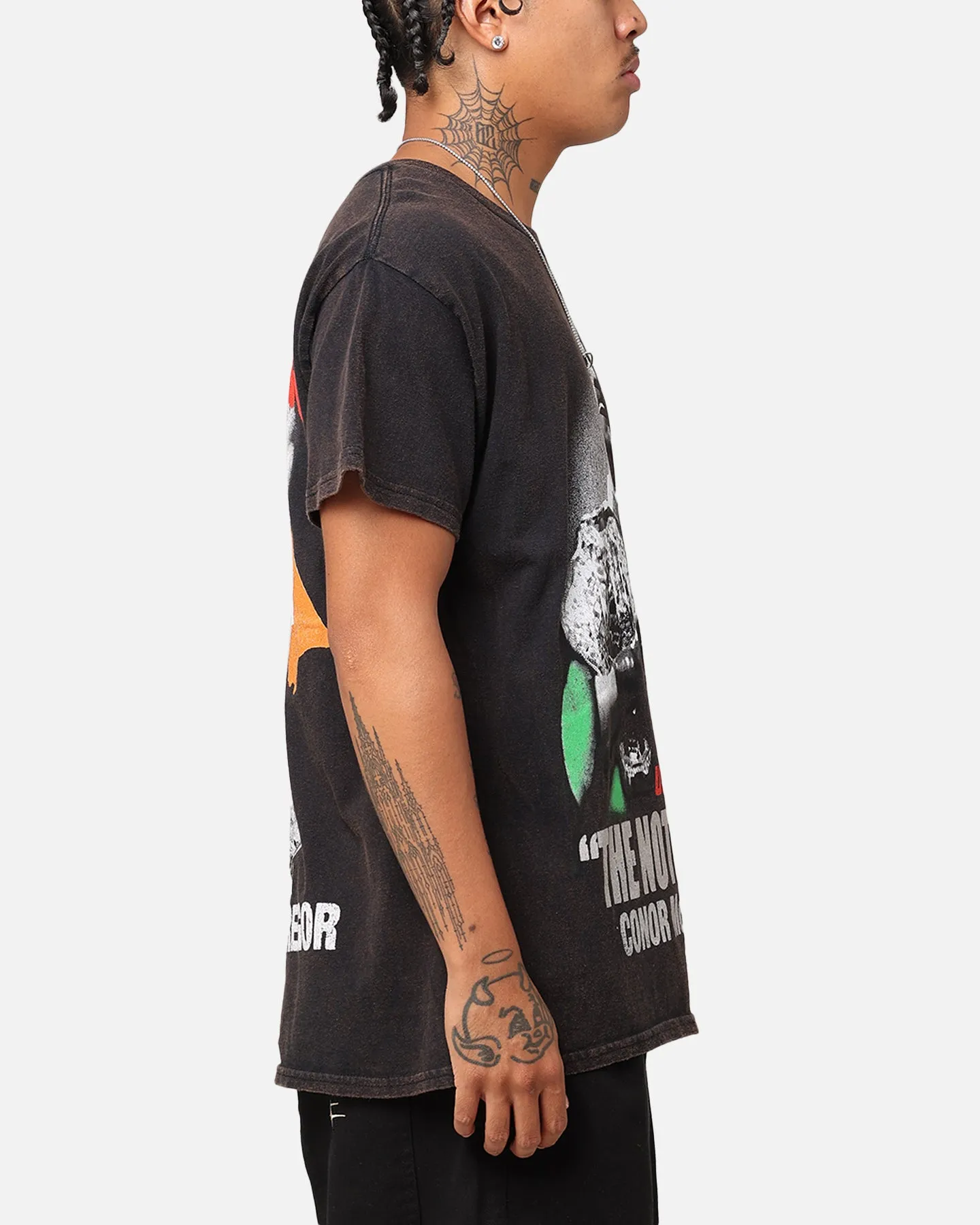 UFC By Goat Crew Conor McGregor Vintage T-Shirt Black Wash Timeless Layer Breathable Wearable