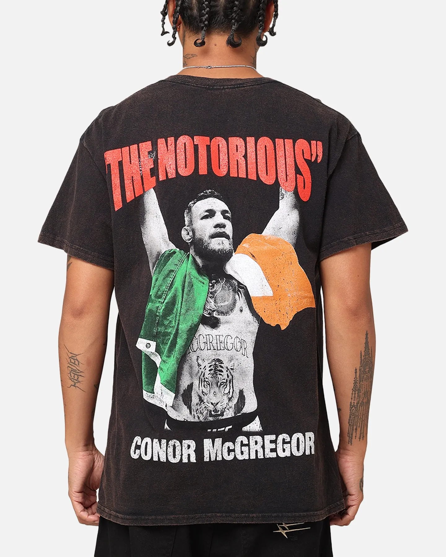 UFC By Goat Crew Conor McGregor Vintage T-Shirt Black Wash sequined details