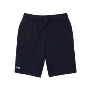 Lacoste Organic Brushed Cotton Fleece Shorts (Navy) AdjustableHemline SeamlessTransition