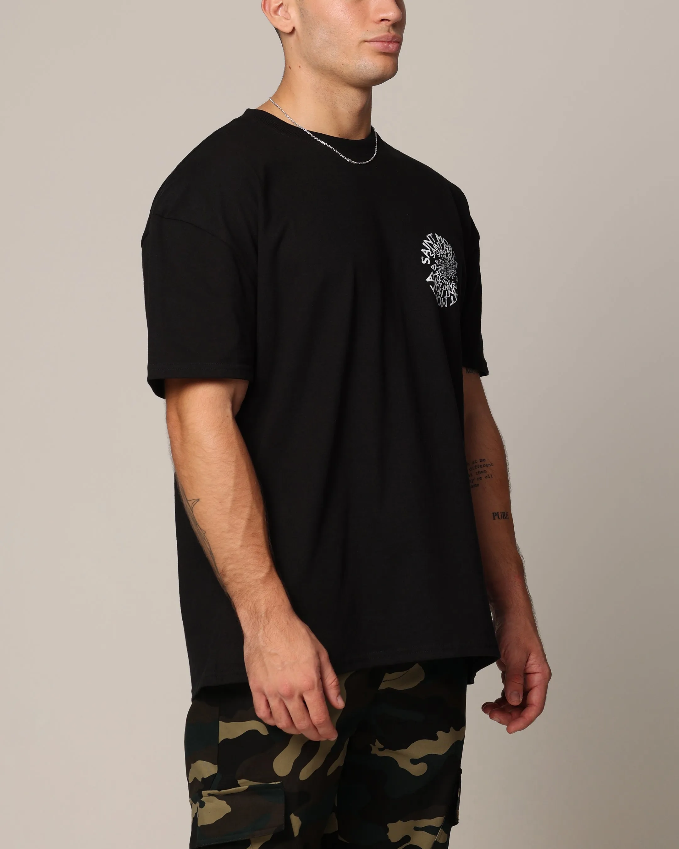 Saint Morta Vortex T-Shirt Black Reinforced Shoulder Seams