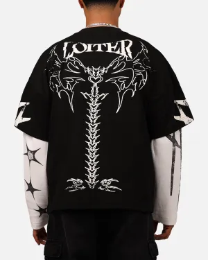 Loiter Seek N Destroy Long Sleeve T-Shirt Vintage Black Vintage Style