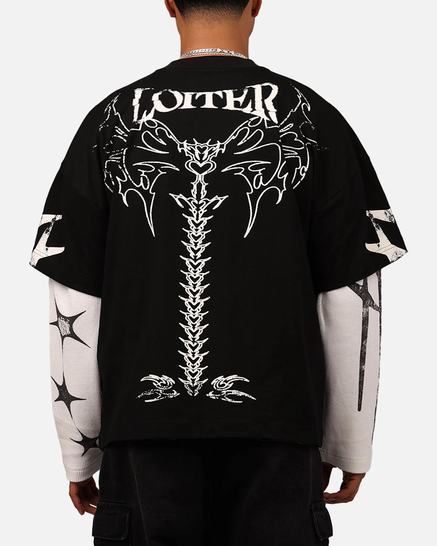 Loiter Seek N Destroy Long Sleeve T-Shirt Vintage Black Vintage Style