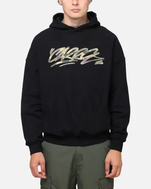 Heavyweight Option Carre Camo Script Hoodie Black