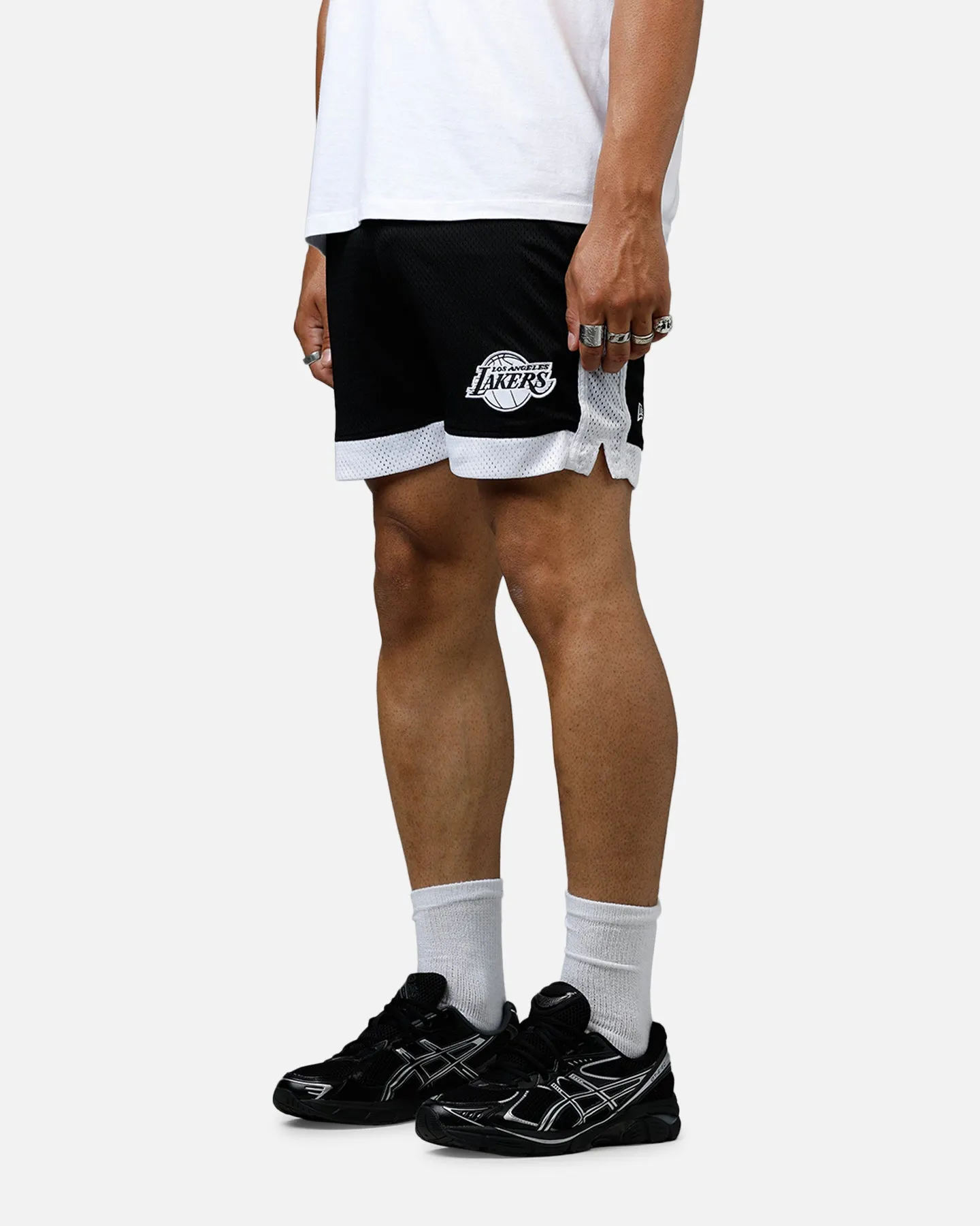 Collectible Item High Elasticity Blend New Era Los Angeles Lakers Sport Class Shorts Black/White