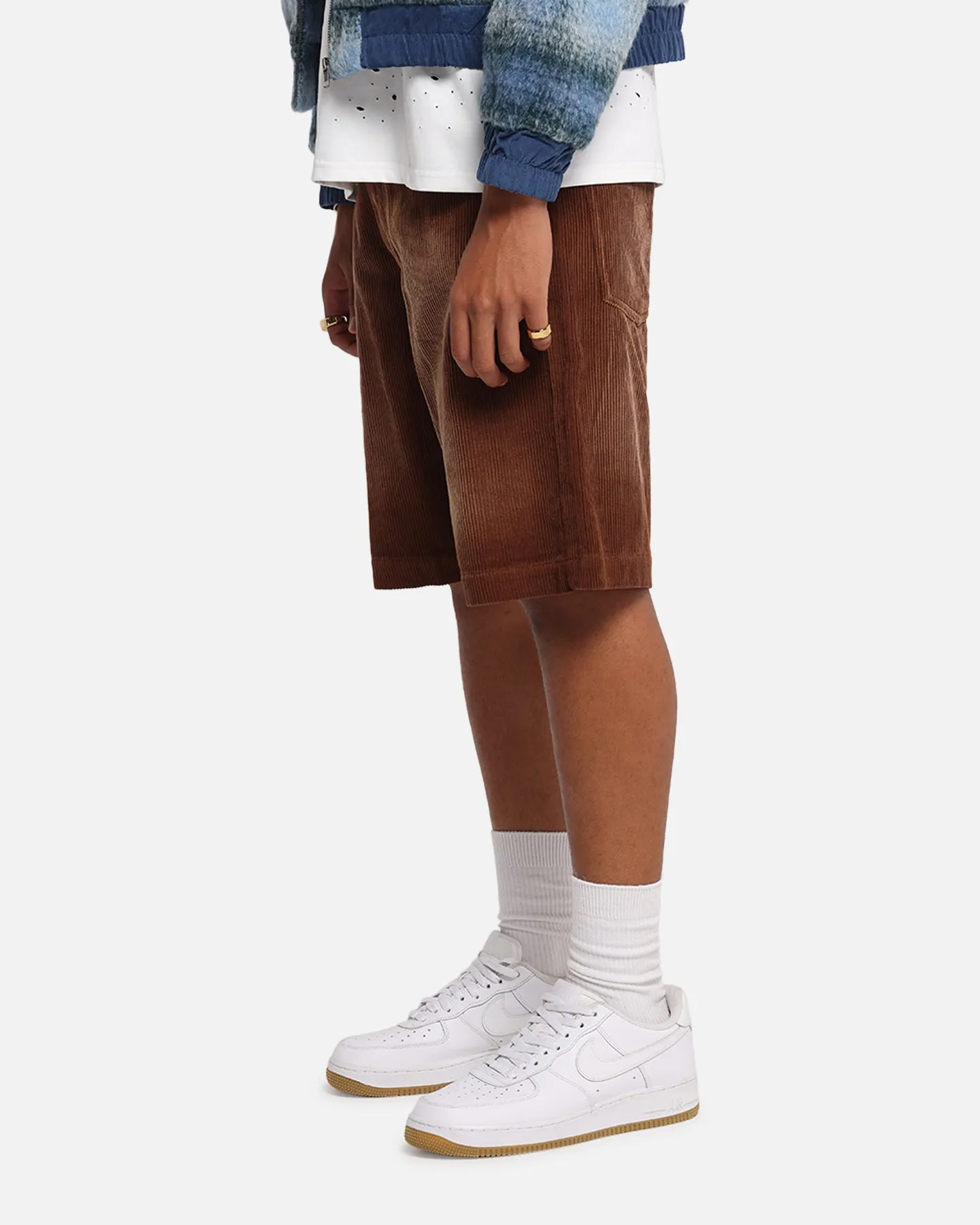 XXIII Corduroy Wash Jorts Brown Low Profile Closure System Casual Clothing
