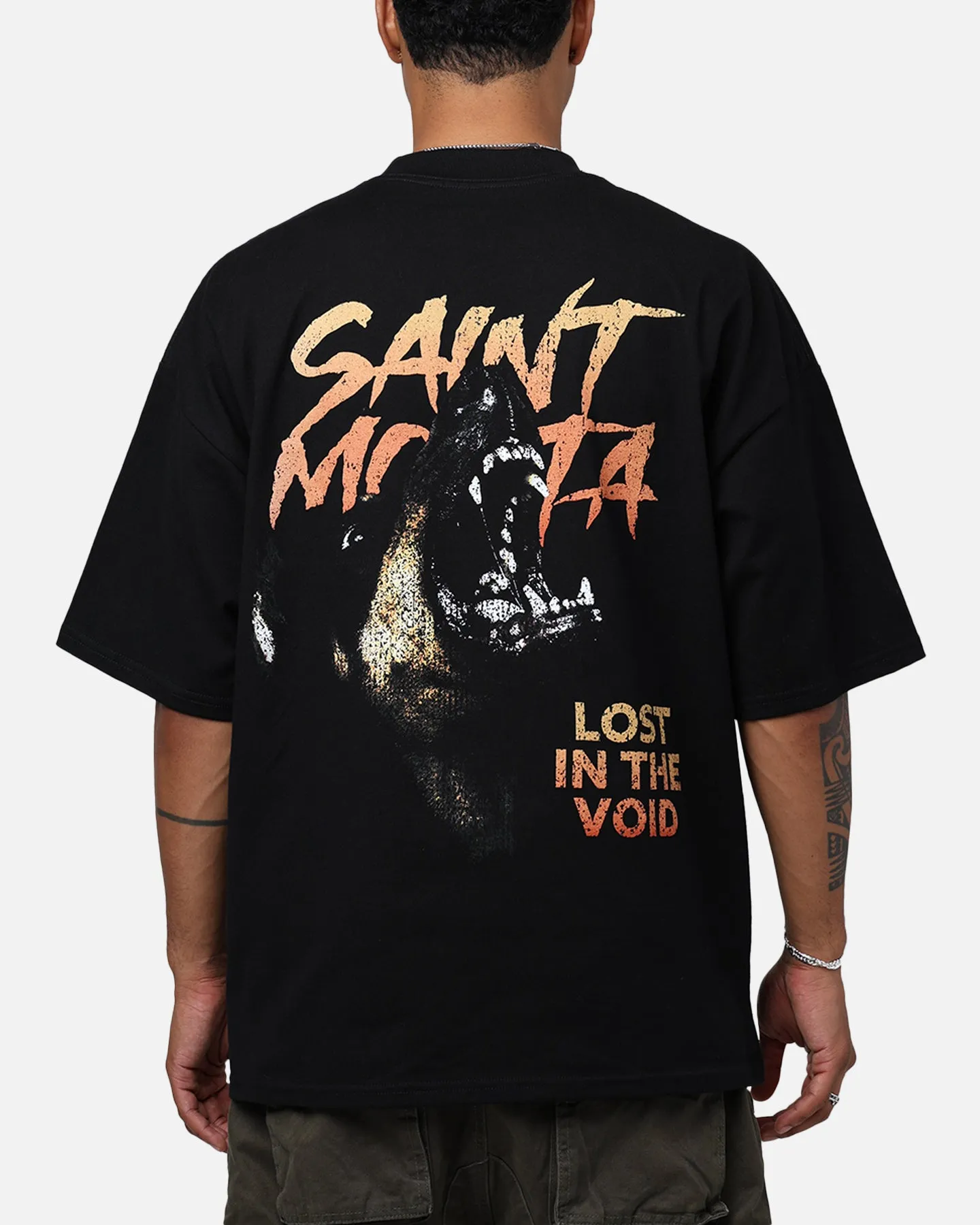 Saint Morta Deranged Mock T-Shirt Black Comfortable Weave City Look