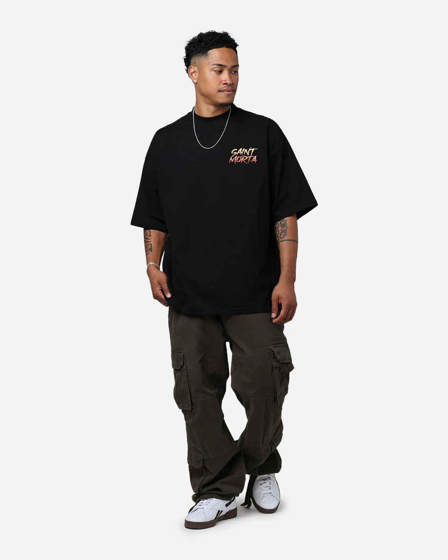 Saint Morta Deranged Mock T-Shirt Black Beachwear