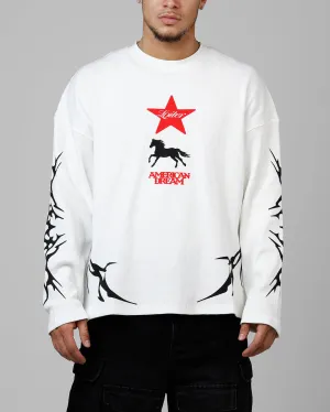 OdorControlClothing Polish Core Loiter American Dream Waffle Knit Long Sleeve T-Shirt White