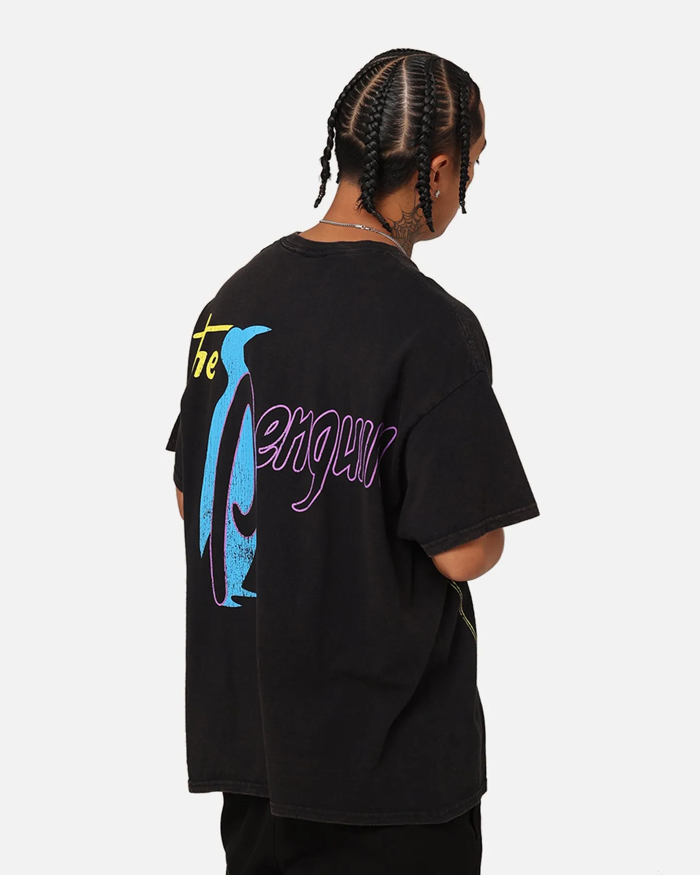 Goat Crew X DC Batman The Penguin Vintage T-Shirt Black Wash Comfortable Casual Multi Directional Stretch