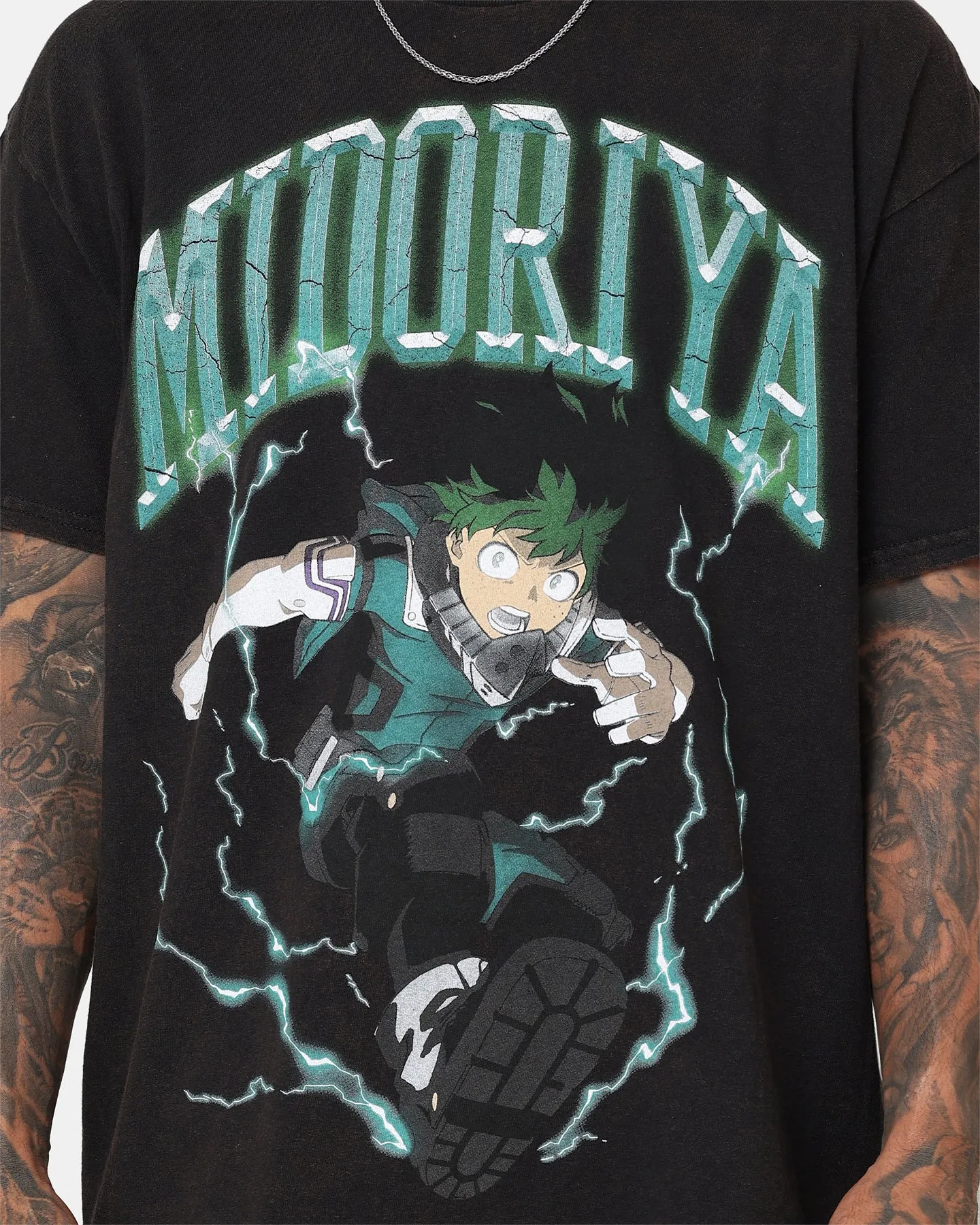 Goat Crew X My Hero Academia Midoriya Vintage T-Shirt Black Wash vacation wear Popular