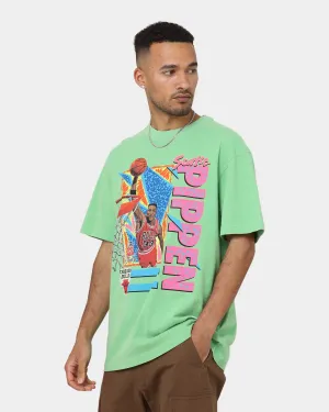 Relax Outfit Mitchell & Ness Scottie Pippen Chicago Bulls Player Vibes T-Shirt Neon Green