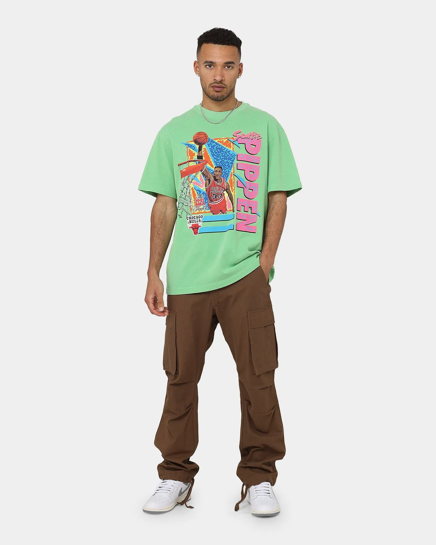 Mitchell & Ness Scottie Pippen Chicago Bulls Player Vibes T-Shirt Neon Green Comfort Wearable