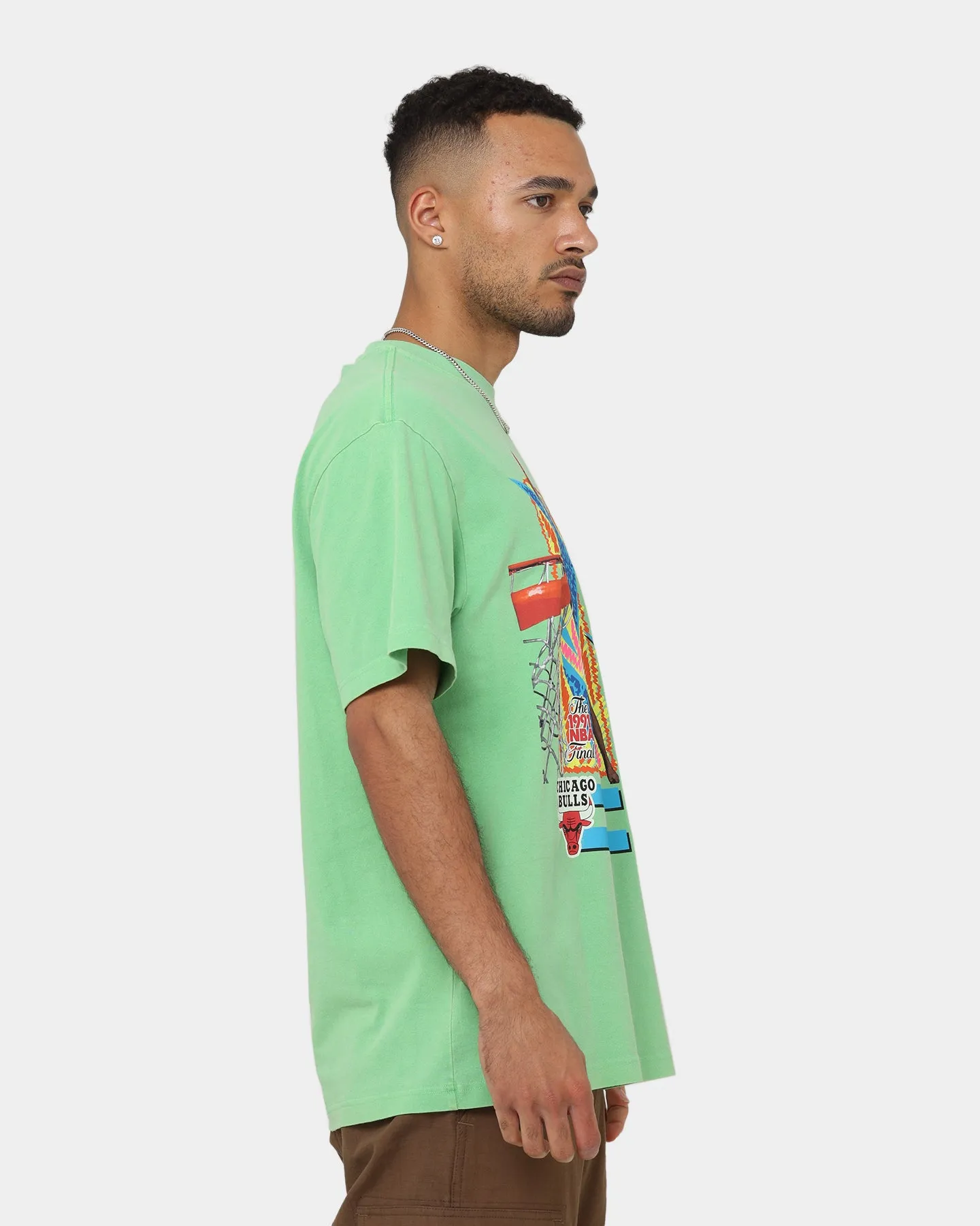 Mitchell & Ness Scottie Pippen Chicago Bulls Player Vibes T-Shirt Neon Green anti static coating Fresh Style