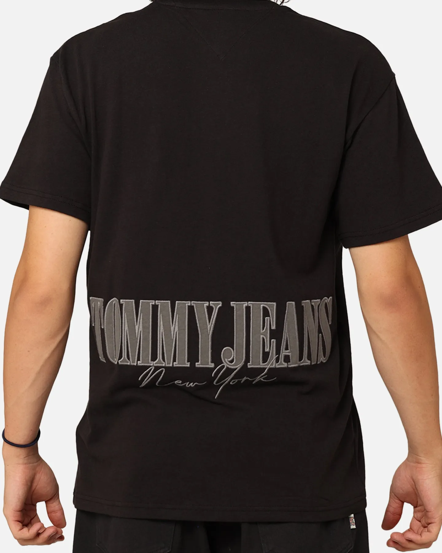Casual Style Wear Tommy Jeans Relaxed Tonal Linear T-Shirt Black