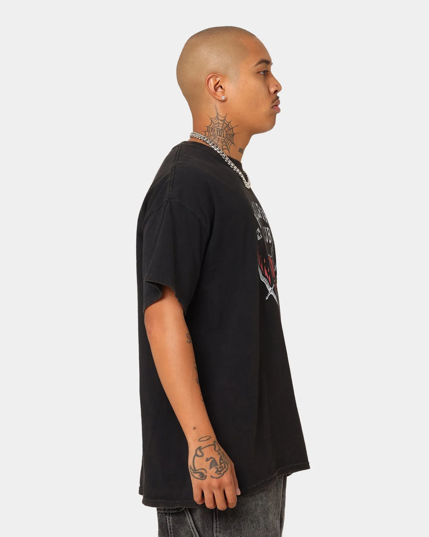 Goat Crew Goat Crew X Stranger Things Hellfire Club Vintage T-Shirt Washed Black Wrinkle Resistant Finish