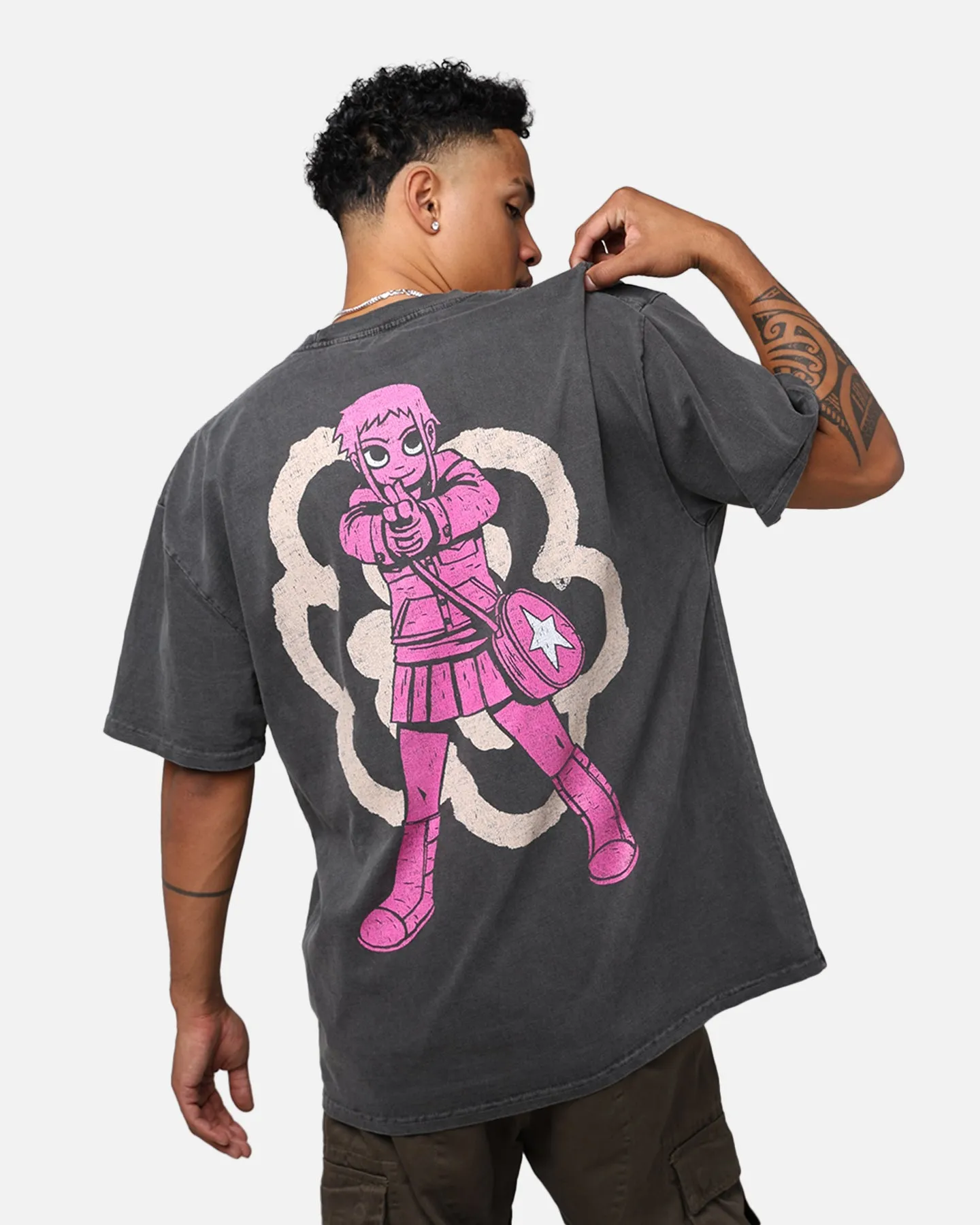 American Thrift X Scott Pilgrim Ramona Flowers Heavyweight Vintage T-Shirt Black Wash Fashion Ready Quality Layer