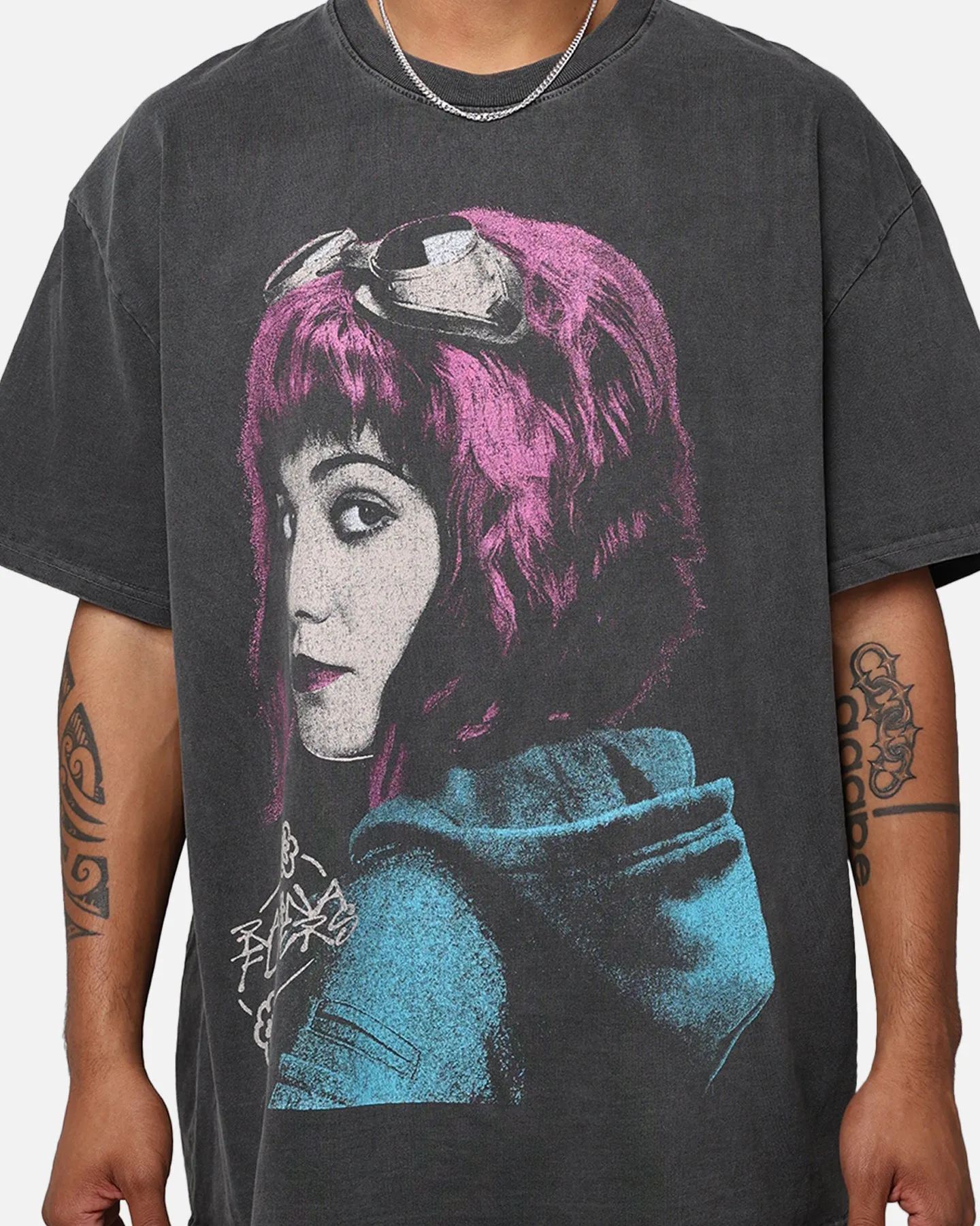 American Thrift X Scott Pilgrim Ramona Flowers Heavyweight Vintage T-Shirt Black Wash black friday Fashion-Ready