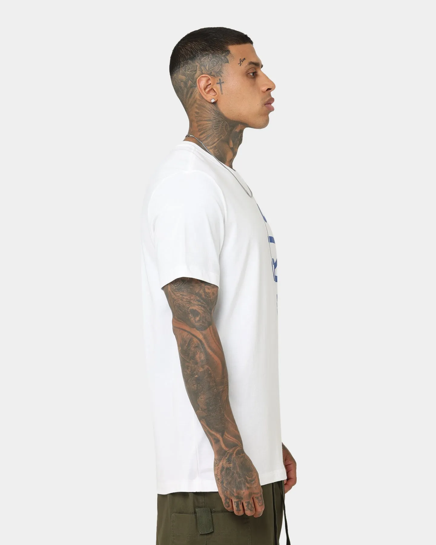 Jordan X Paris Saint-Germain Wordmark T-Shirt White/Game Royal Lightweight Look Ultra Soft Blend
