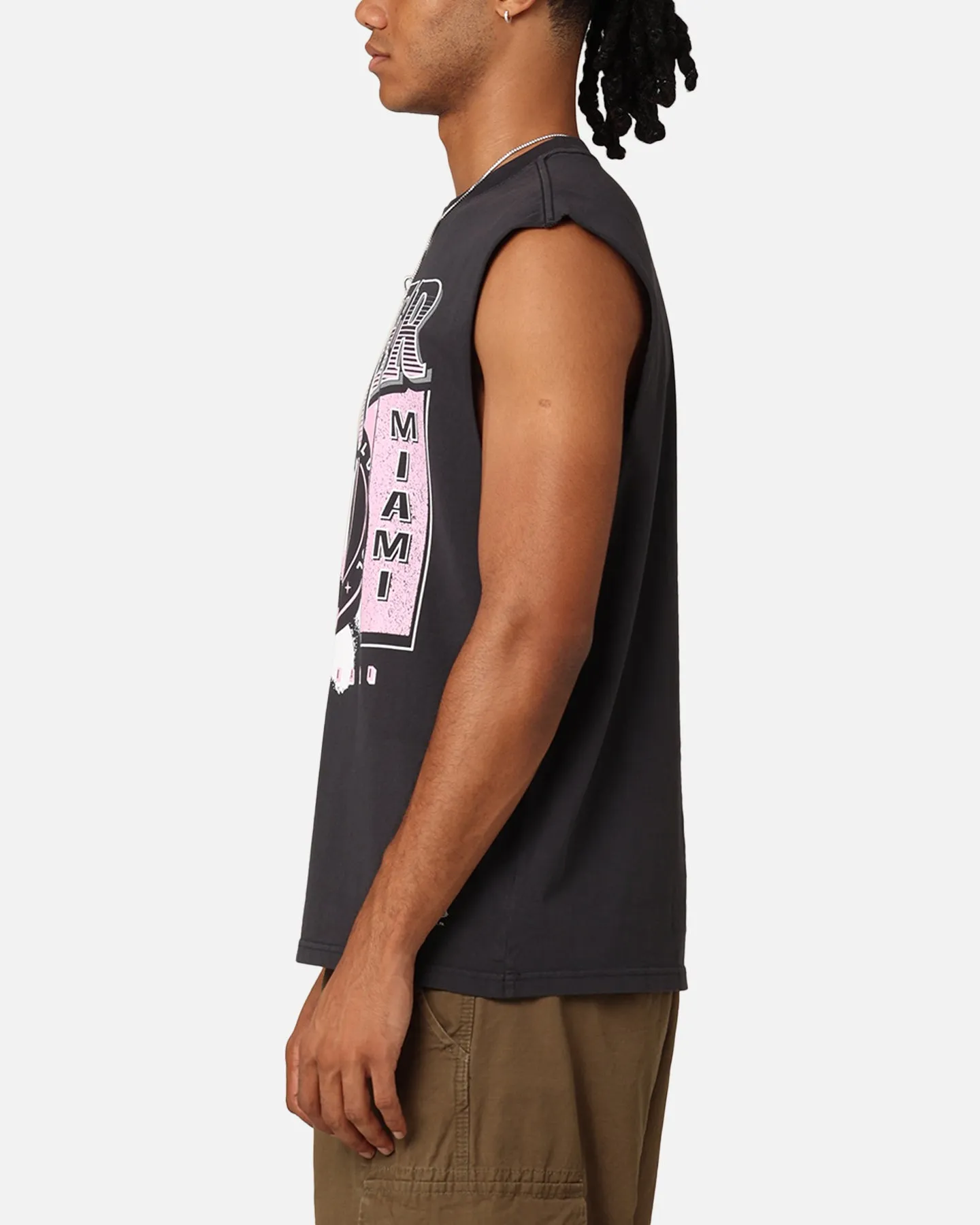 Mitchell & Ness Inter Miami CF Brush Off Muscle T-Shirt Black Eco Conscious Production