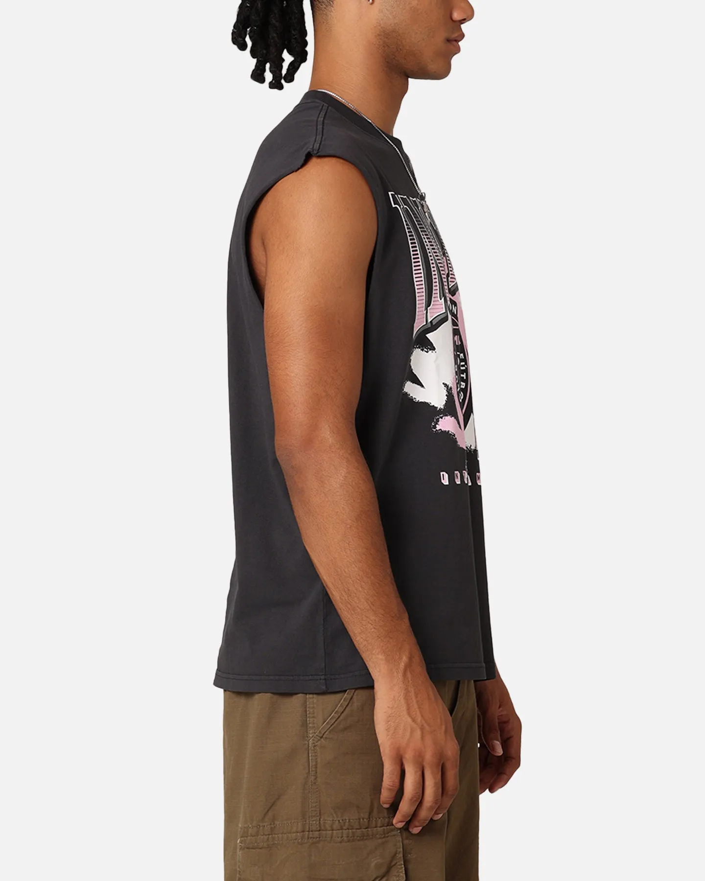 Mitchell & Ness Inter Miami CF Brush Off Muscle T-Shirt Black V neck style Classic Comfort Style