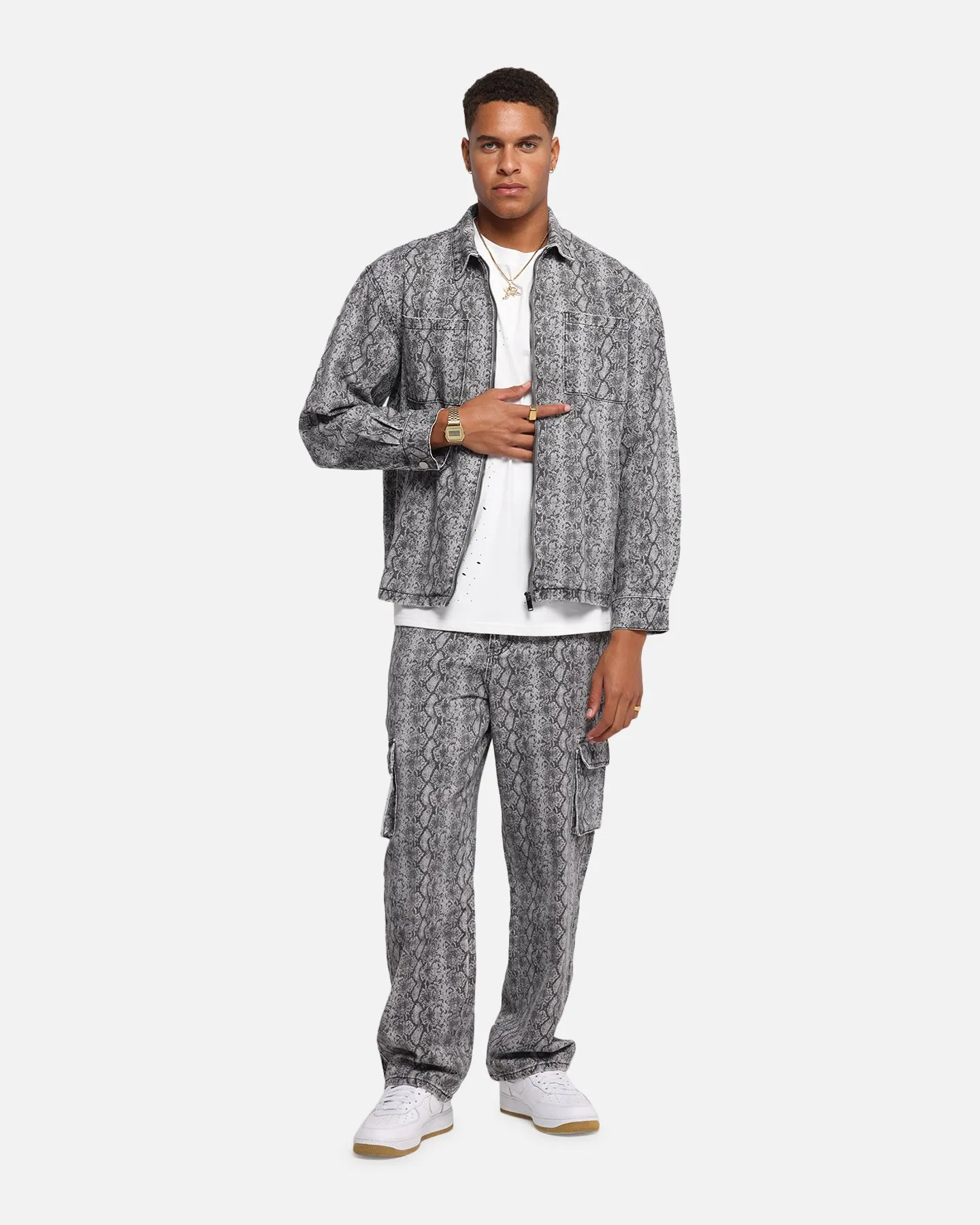 XXIII Snake Skin Jacket Black Snake Print city dwellers Anti Static Lining