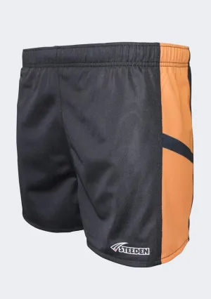 Steeden Men??s Rugby League Shorts Black/Orange Sport Style Baby shower gift