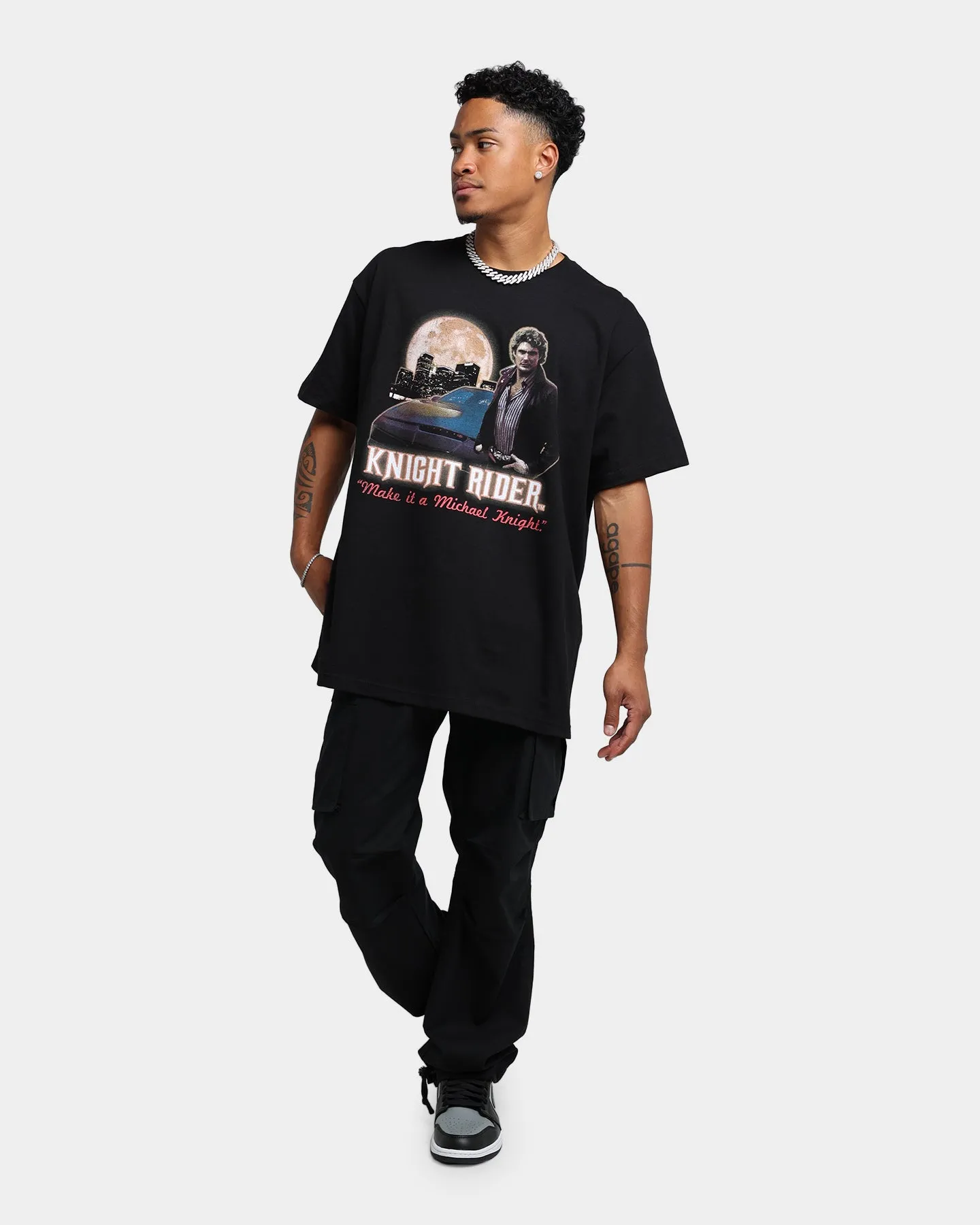 Casual Comfort American Thrift X Knight Rider Make It Michael Knight T-Shirt Black