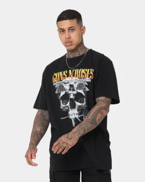 Gun N Roses Skull Split Vintage T-Shirt Washed Black Weekend Essential
