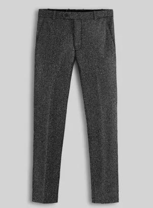 Charcoal Flecks Donegal Tweed Pants Sleek and Elegant Soft Comfort