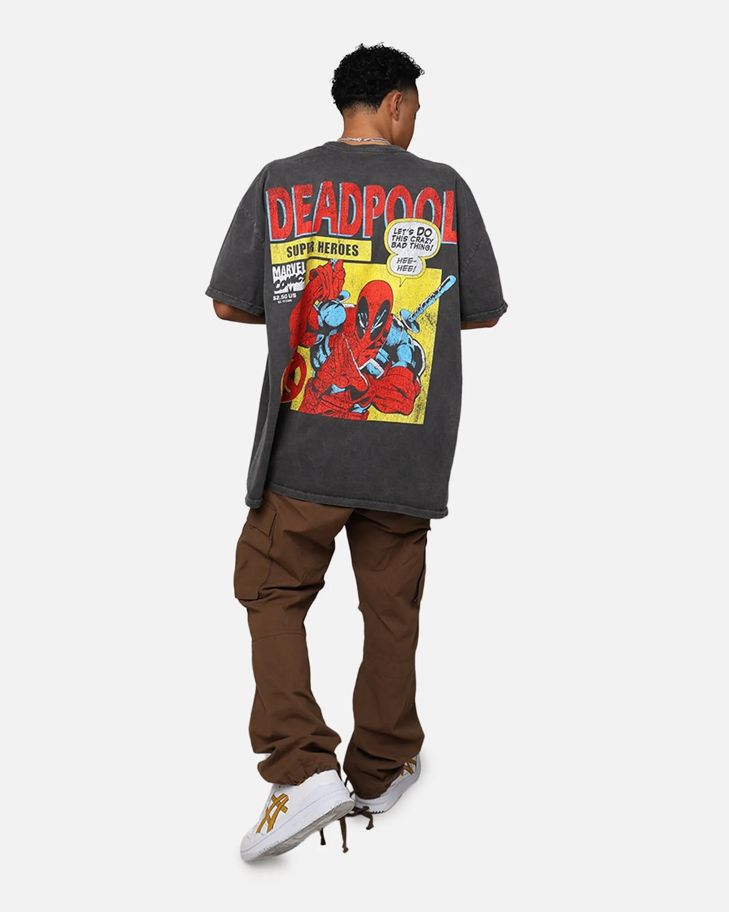 Marvel Deadpool Comic Heavyweight T-Shirt Black Wash Hypoallergenic Fibers