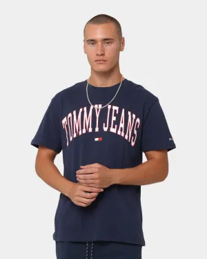 print design Moisture Wicking Technology Tommy Jeans TJM Classic Collegiate T-Shirt Twilight Navy