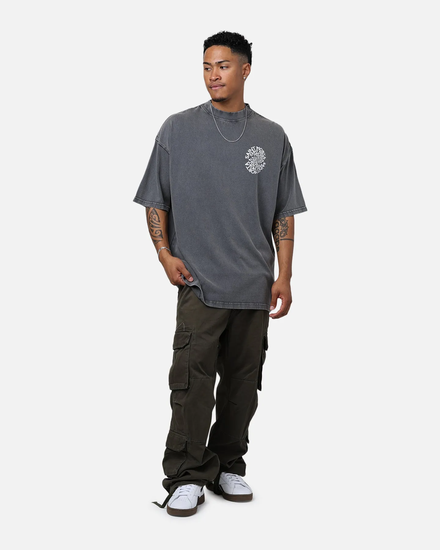 Fashion and Comfort Saint Morta Vortex Mock T-Shirt Washed Charcoal