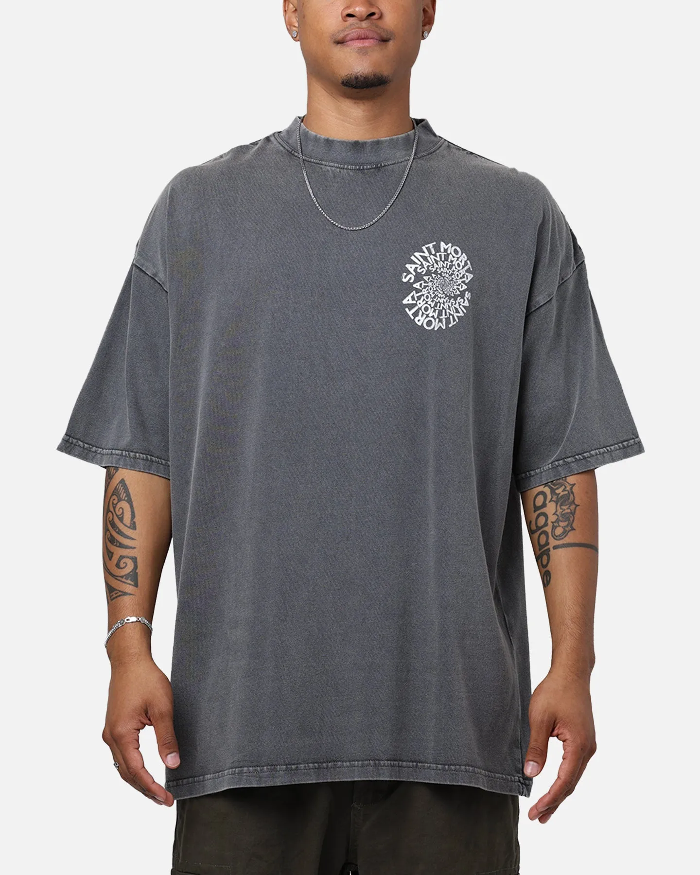 Travel Fashion QuickDry Material Saint Morta Vortex Mock T-Shirt Washed Charcoal