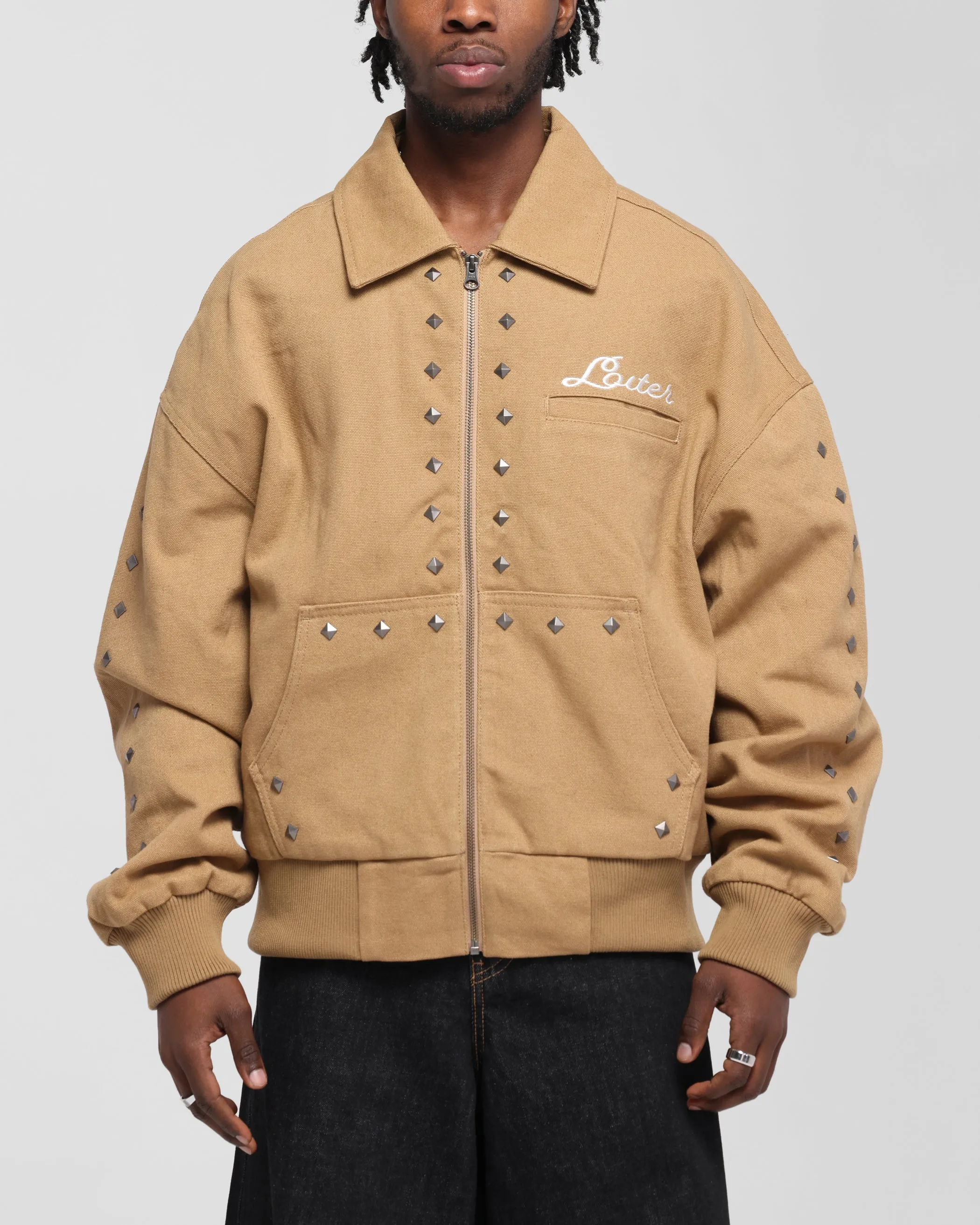 Loiter Chopper Work Jacket Tan Adjustable Drawstring Waist