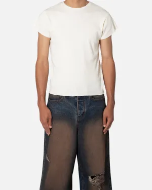 MNML Fitted Rib T-Shirt White graduation Casual Appeal
