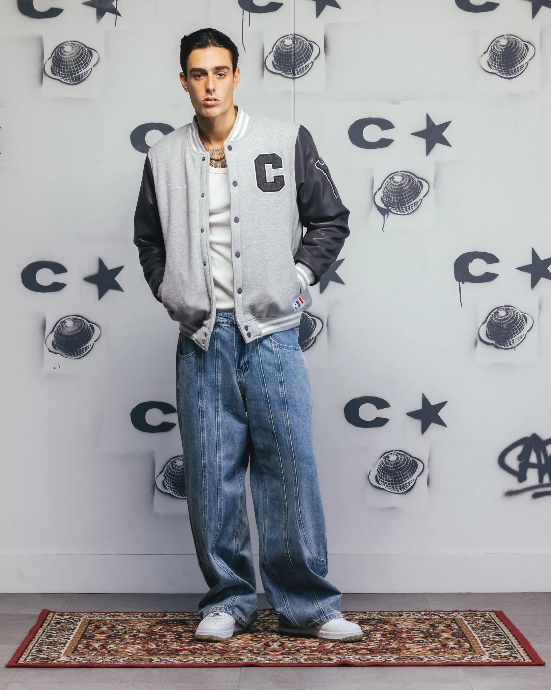 Carre MVP Varsity Jacket Grey floral