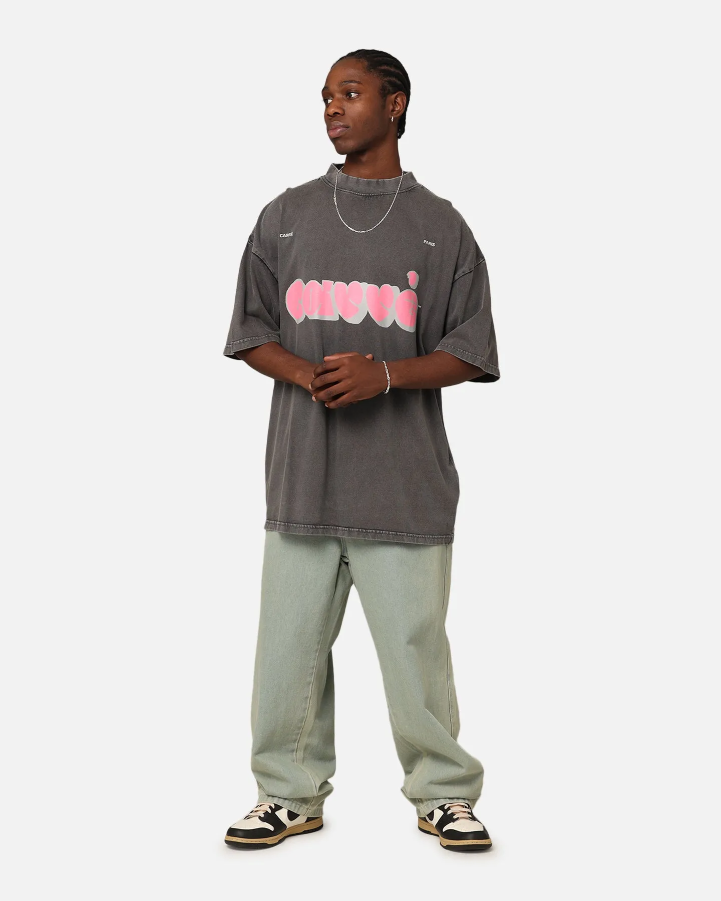 Timeless Comfort Carr?? Experienced Mock Oversized T-Shirt Washed Charcoal