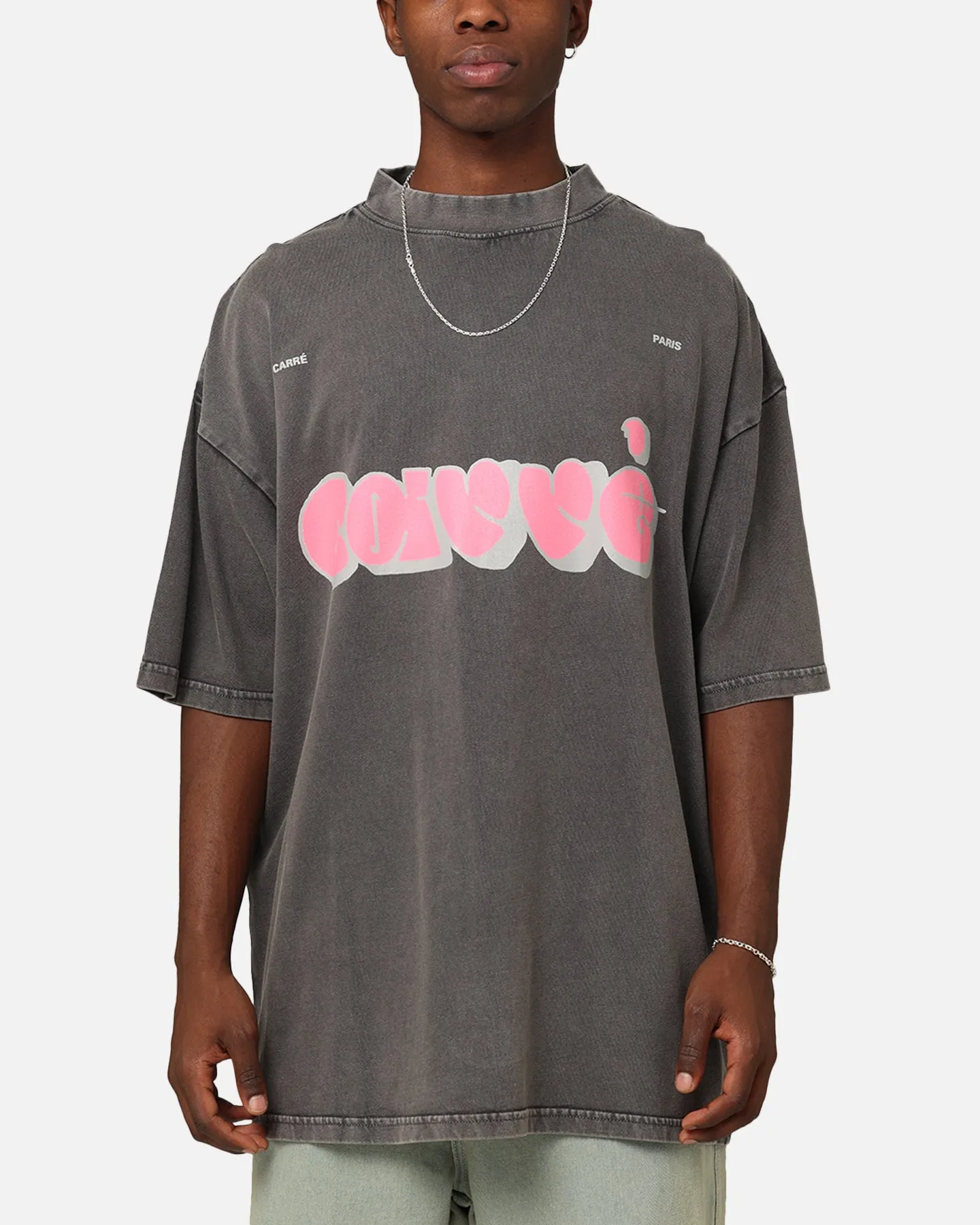 Outdoor Essentials Flexible Fit Carr?? Experienced Mock Oversized T-Shirt Washed Charcoal