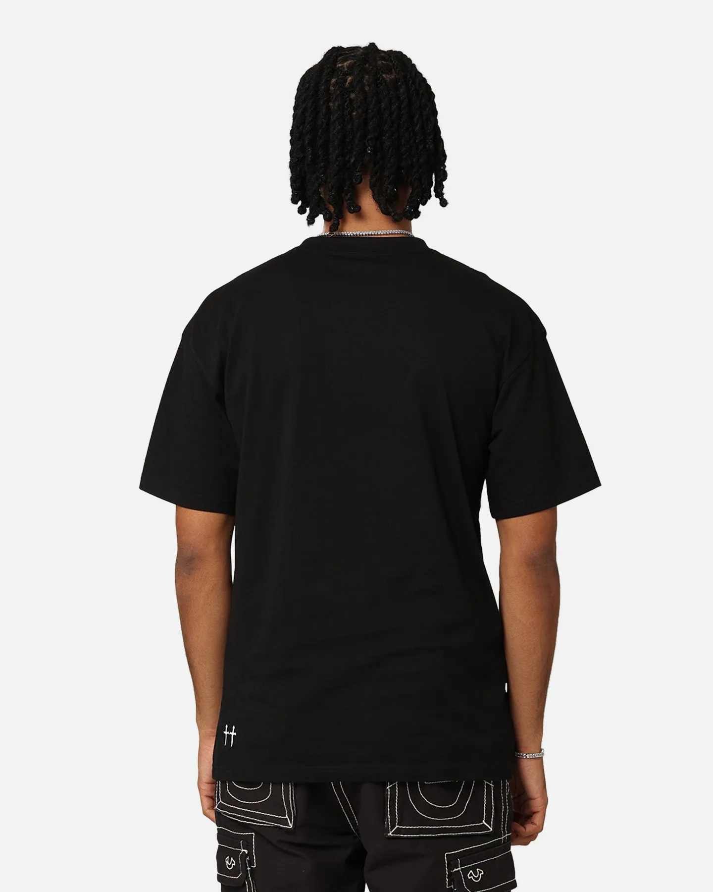 Saint Morta Solar Flare Drop T-Shirt Black Stylish Details