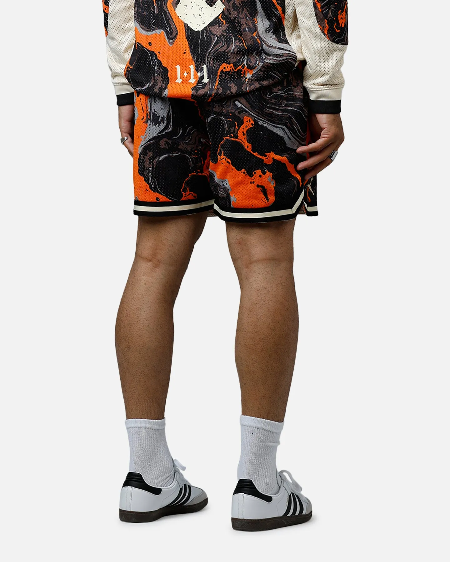 Puma Lafranc?? Heem All Over Print Shorts Orange Soft Motion Relax Fit