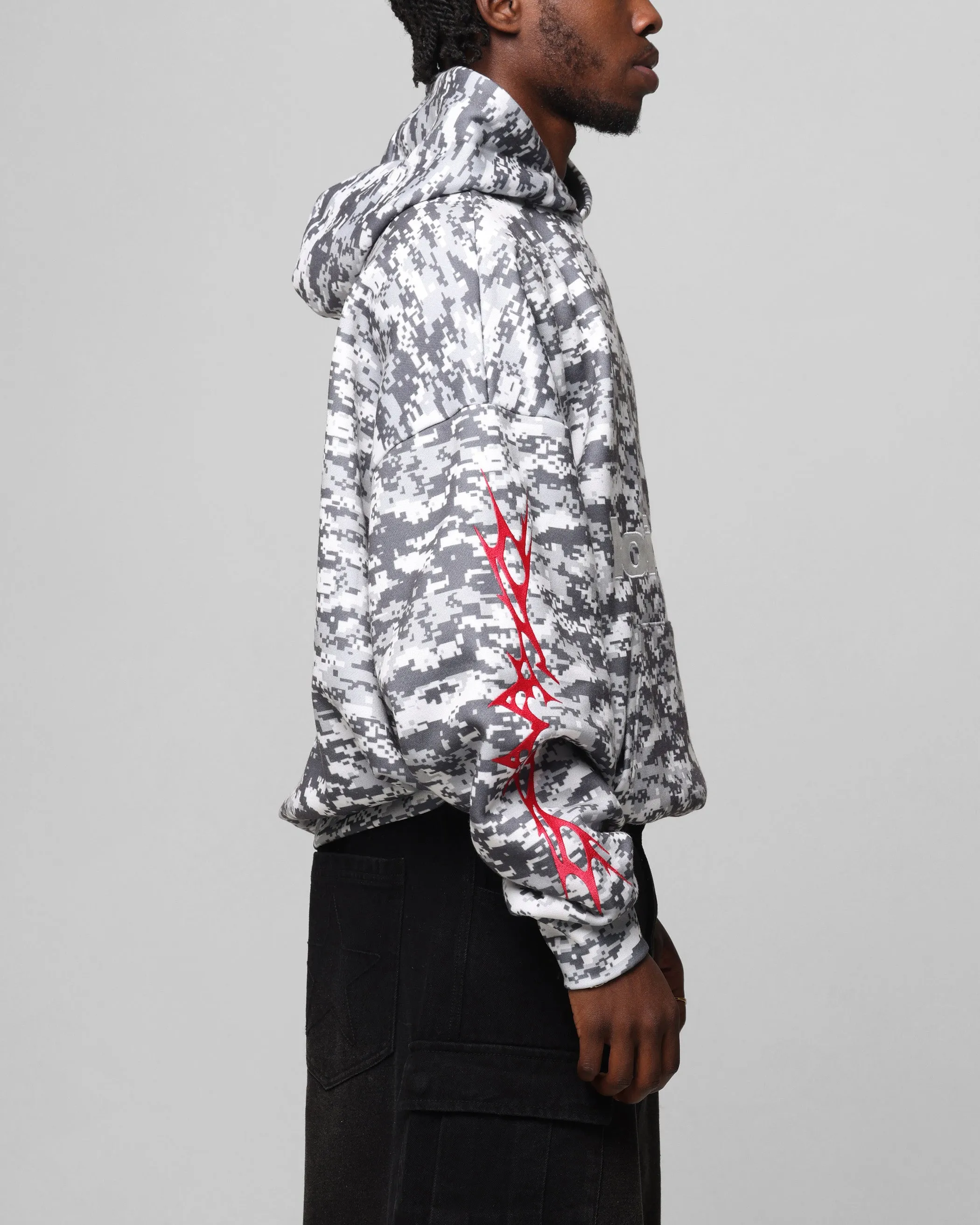 Double Needle Stitching Loiter Soho Hoodie Snow Camo