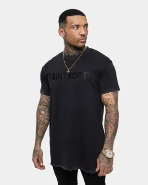 Saint Morta Yearbook Lafayette T-Shirt Vintage Black Flexible Ribbed Neckline Workout Gear