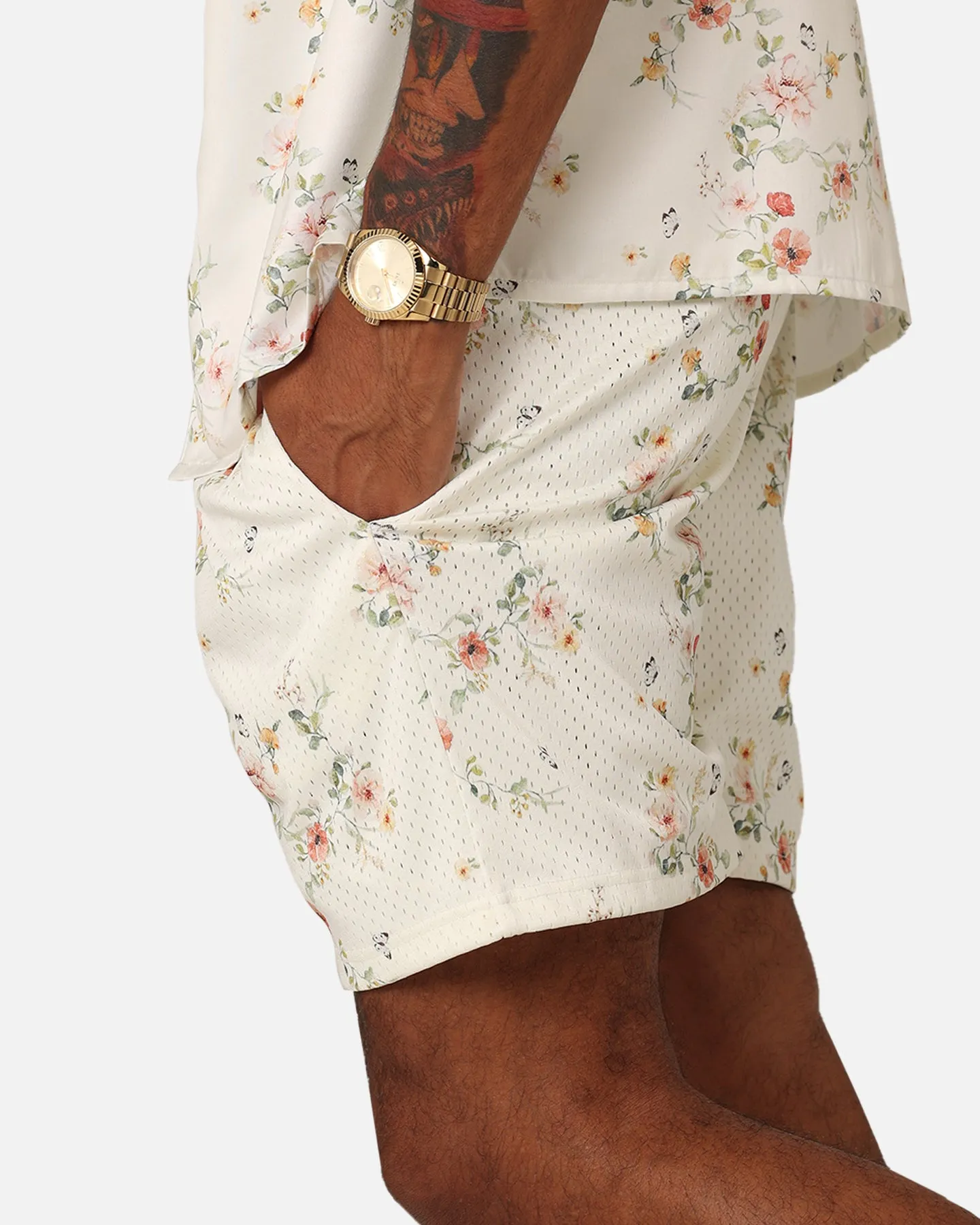 XXIII Anthony Mesh Shorts Cream/Red/White Sporty Casual Light Motion