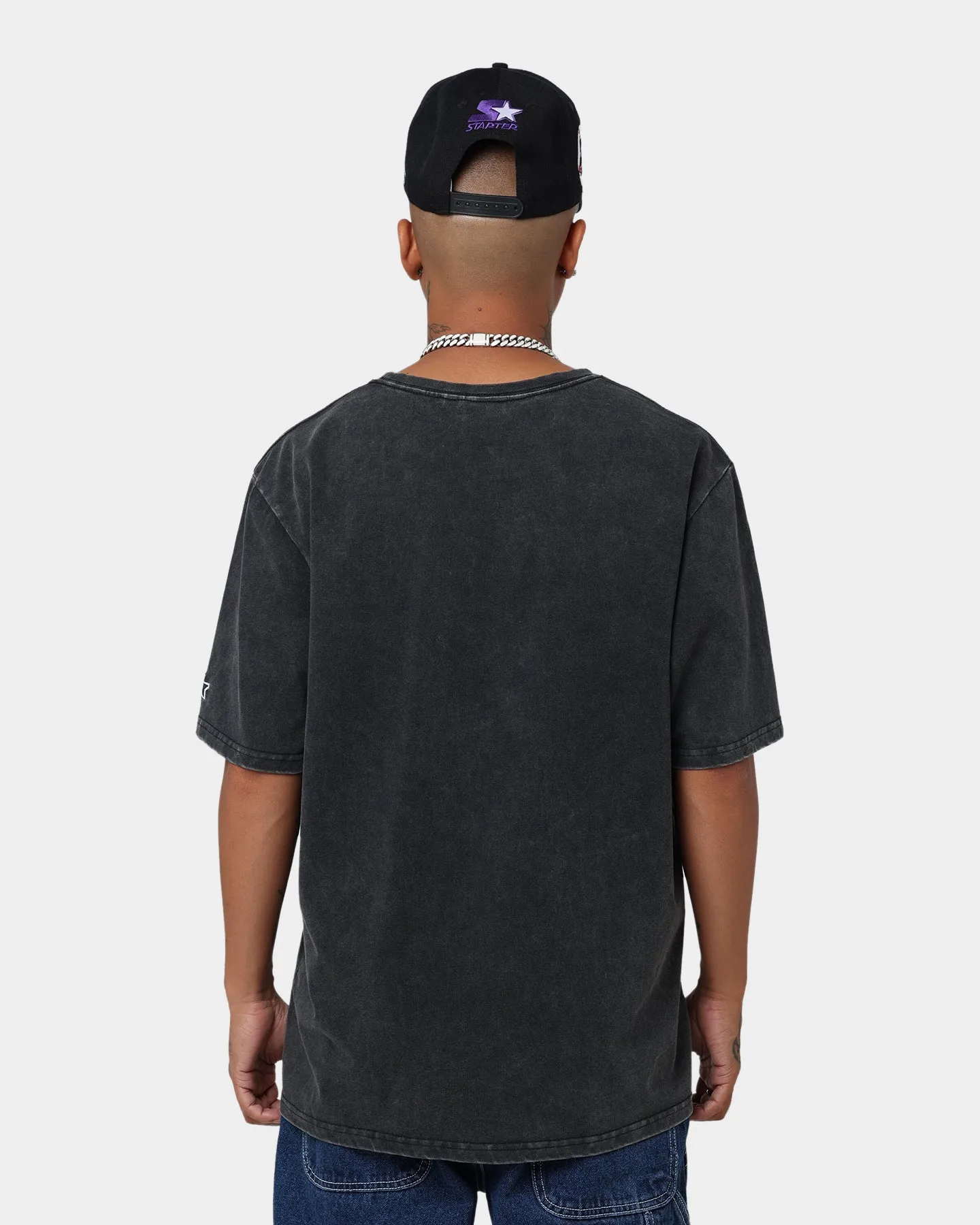 Versatile Wearable Starter Running Script Vintage T-Shirt Washed Black