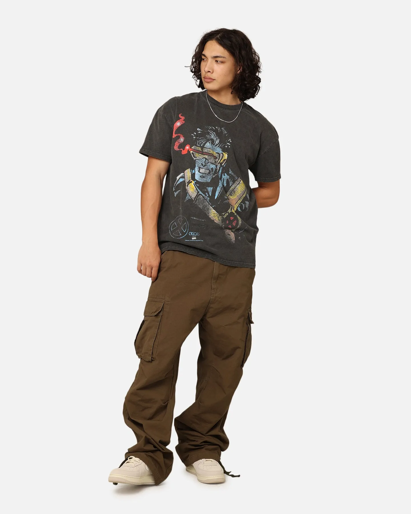 Marvel X-Men Cyclops Heavyweight T-Shirt Black Wash Layering Must-Have
