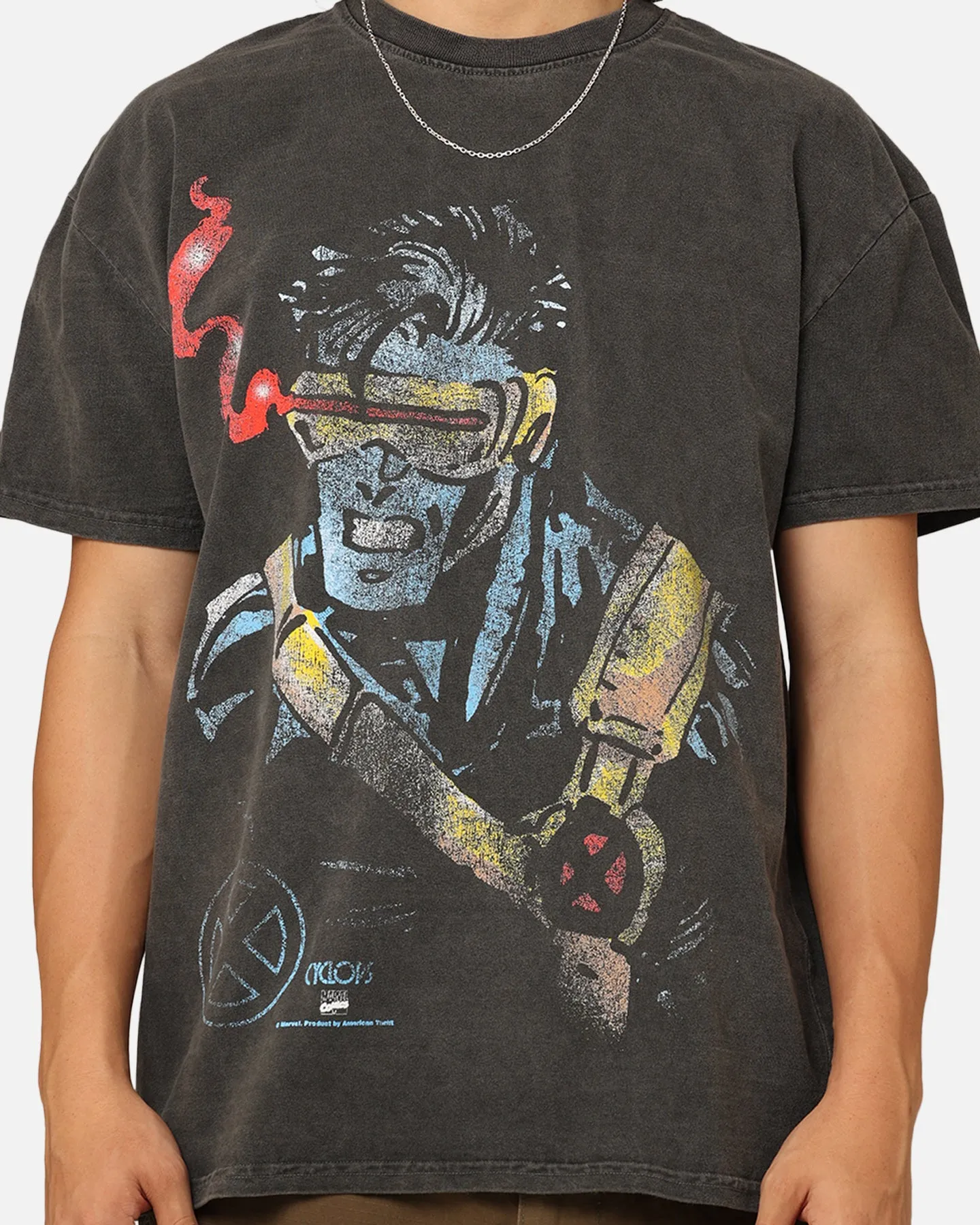 Marvel X-Men Cyclops Heavyweight T-Shirt Black Wash Cool Vibes