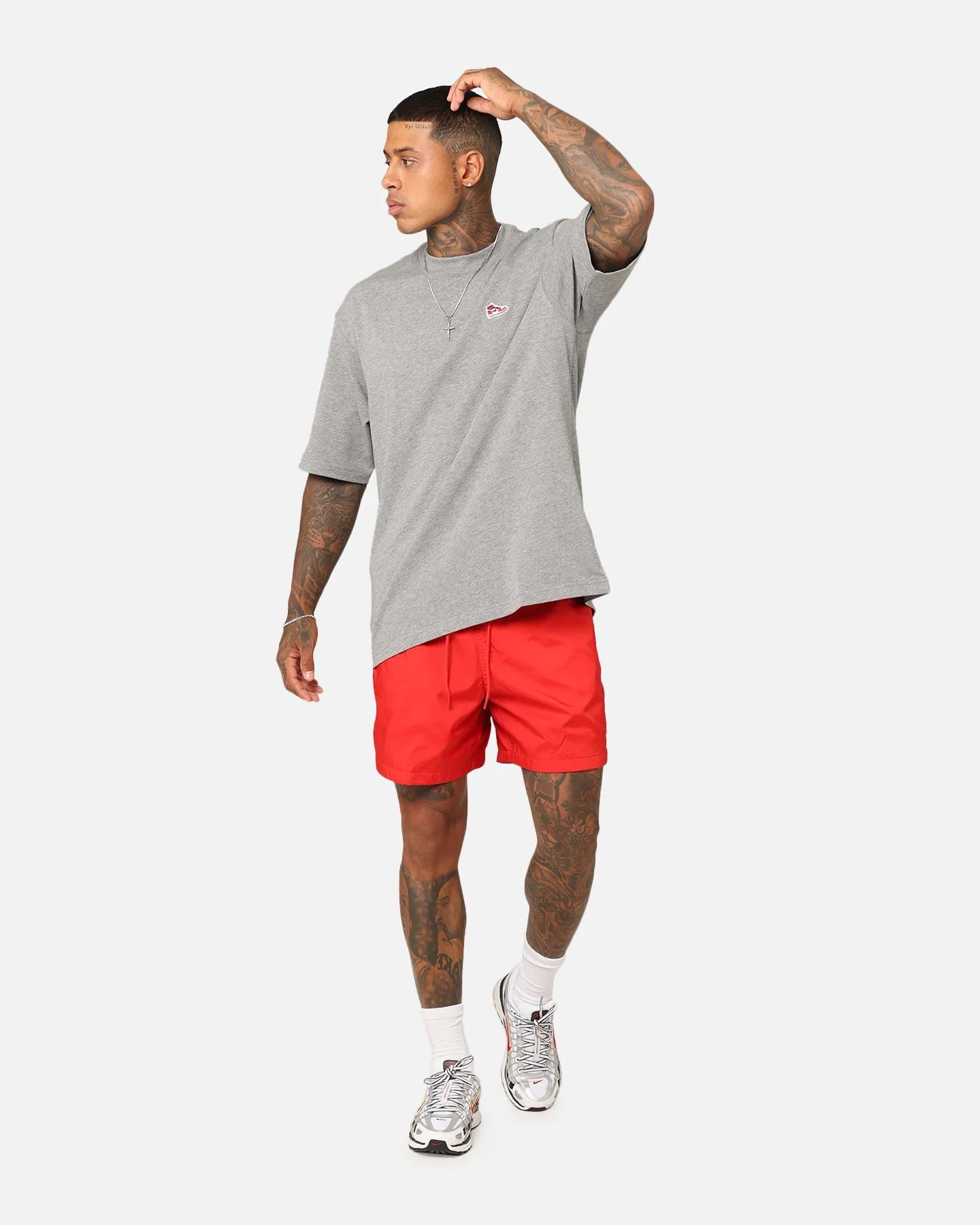 Jordan Brand Sneaker Patch Crew T-Shirt Carbon Heather Lightweight Fashion Street Smart