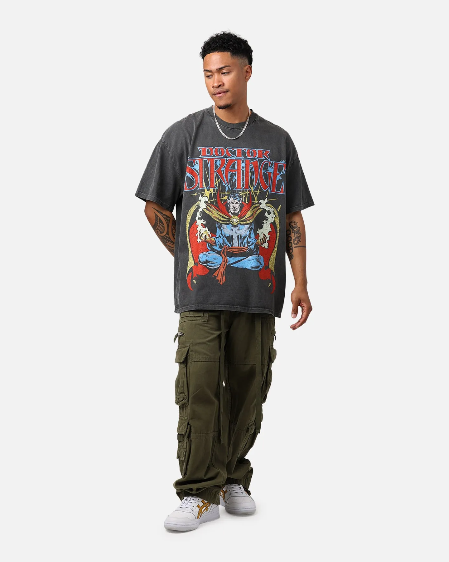Marvel Doctor Strange Heavyweight Vintage T-Shirt Black Wash Durable Material