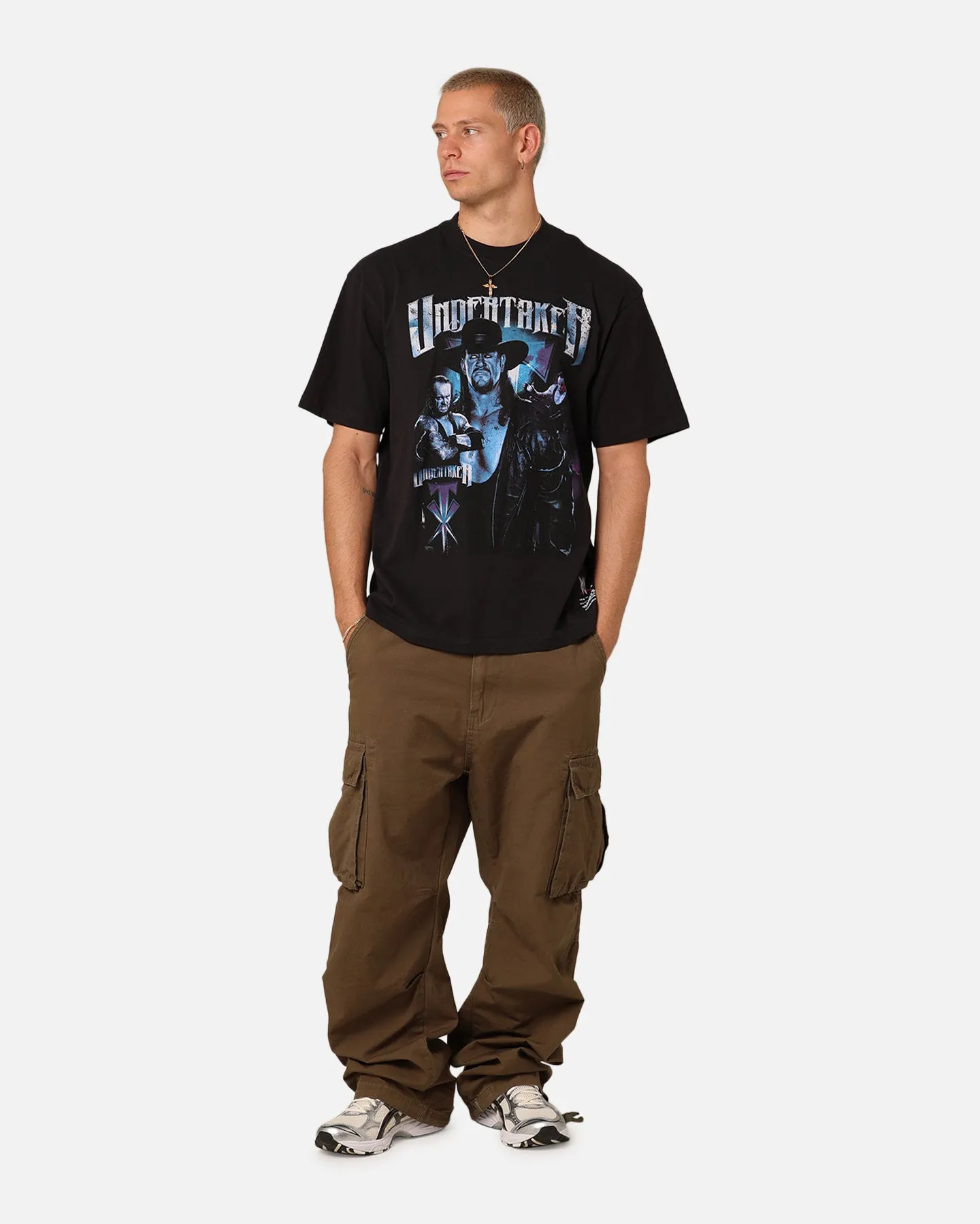 Mitchell & Ness X WWE The Undertaker T-Shirt Overdyed Black Drop Shoulder Cut